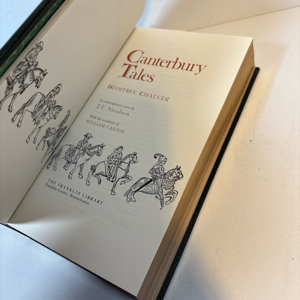 Canterbury Tales by G. Chaucer 1/4 Leather Franklin Library 1981 - Picture 9 of 10